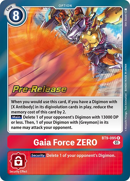 Gaia Force ZERO [BT9-095] [X Record Pre-Release Promos] | Mindsight Gaming