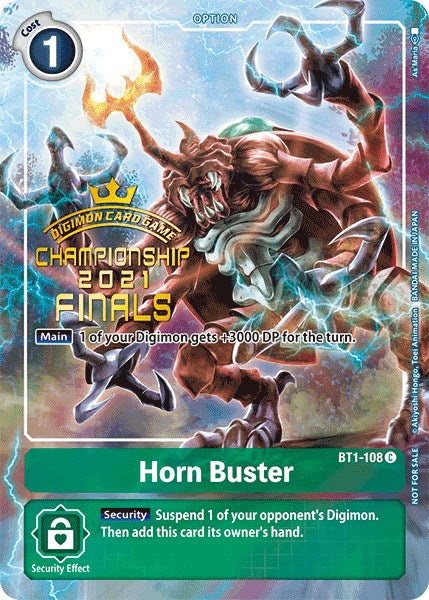 Horn Buster [BT1-108] (2021 Championship Finals Tamer's Evolution Pack) [Release Special Booster Promos] | Mindsight Gaming