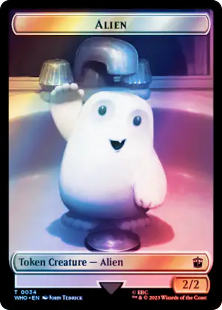 Alien // Cyberman Double-Sided Token (Surge Foil) [Doctor Who Tokens] | Mindsight Gaming