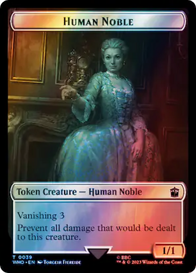 Human Noble // Treasure (0062) Double-Sided Token (Surge Foil) [Doctor Who Tokens] | Mindsight Gaming