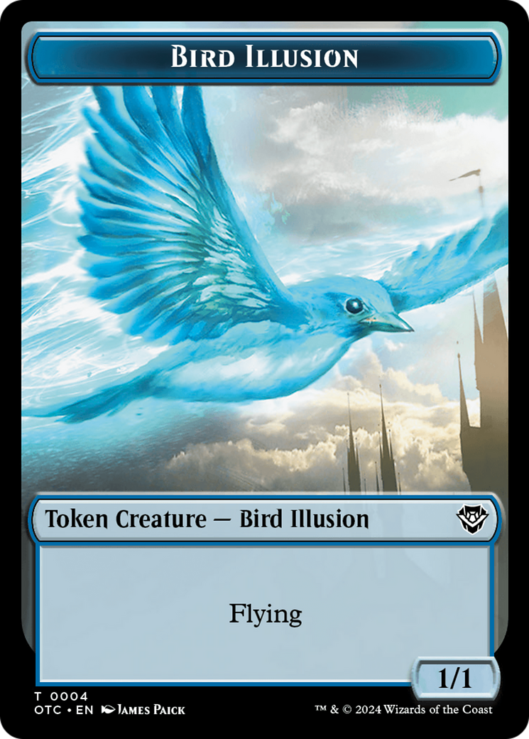 Dragon Elemental // Bird Illusion Double-Sided Token [Outlaws of Thunder Junction Commander Tokens] | Mindsight Gaming