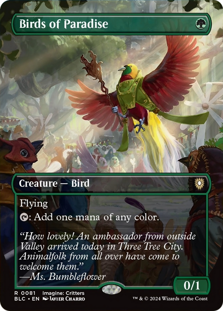 Birds of Paradise (Borderless) [Bloomburrow Commander] | Mindsight Gaming