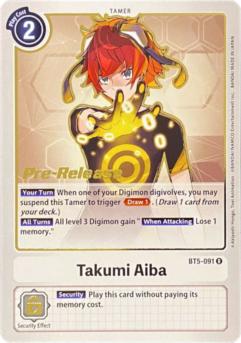 Takumi Aiba [BT5-091] [Battle of Omni Pre-Release Promos] | Mindsight Gaming