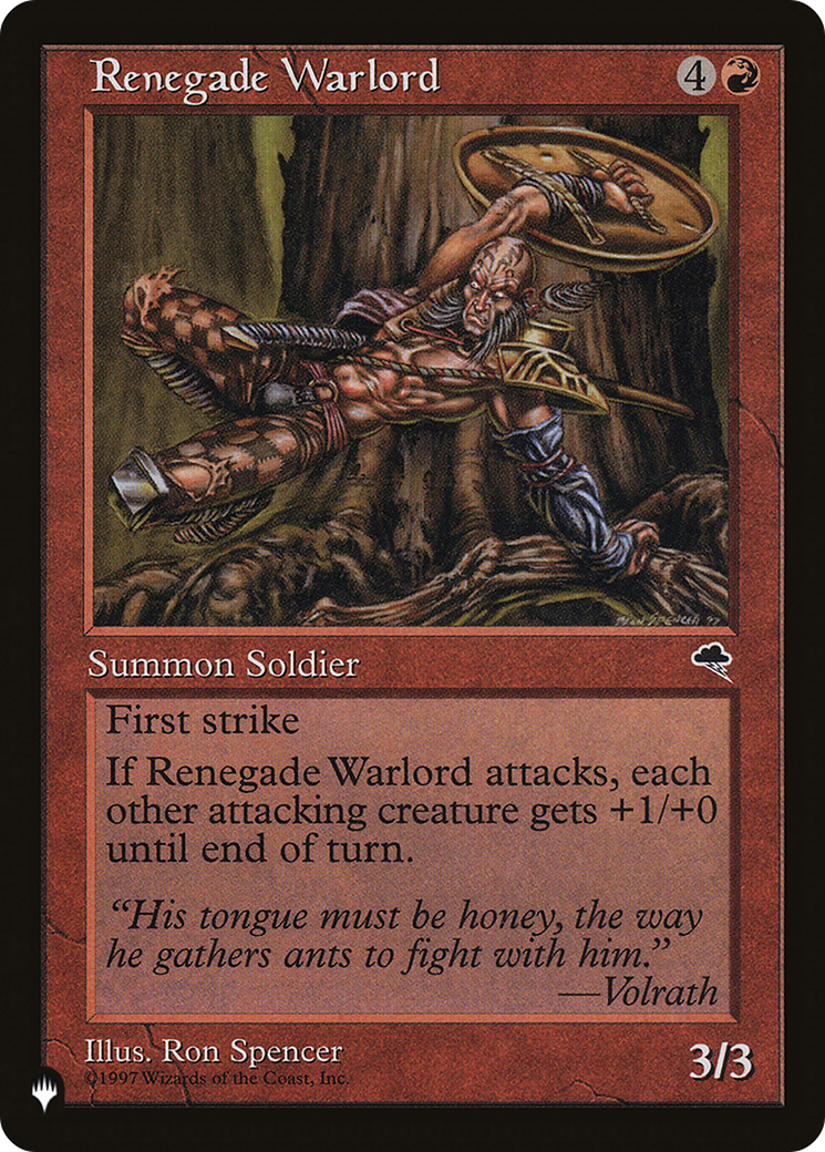 Renegade Warlord [The List Reprints] | Mindsight Gaming