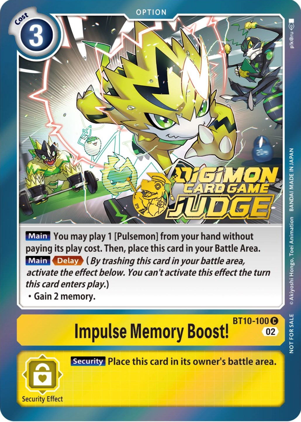 Impulse Memory Boost! [BT10-100] (Judge Pack 3) [Xros Encounter Promos] | Mindsight Gaming