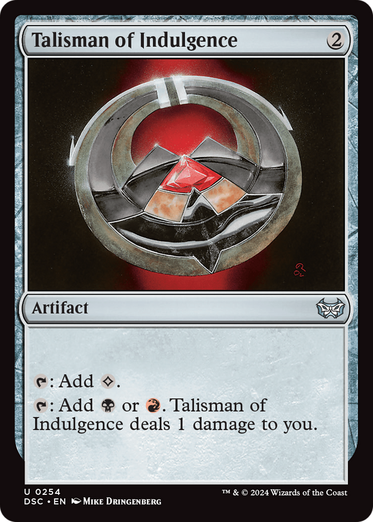 Talisman of Indulgence [Duskmourn: House of Horror Commander] | Mindsight Gaming