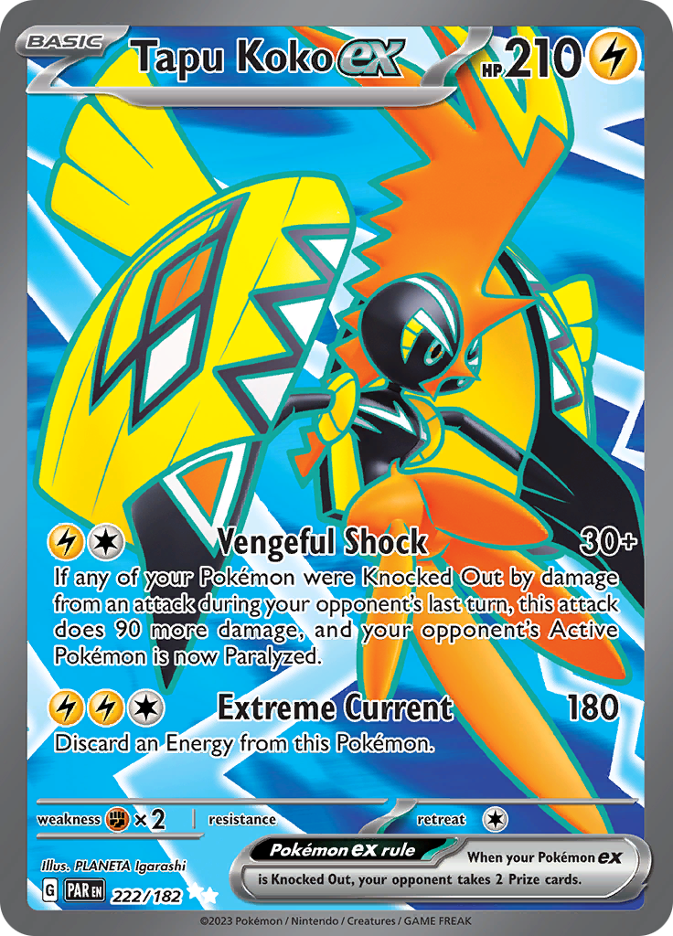 Tapu Koko ex (222/182) [Scarlet & Violet: Paradox Rift] | Mindsight Gaming