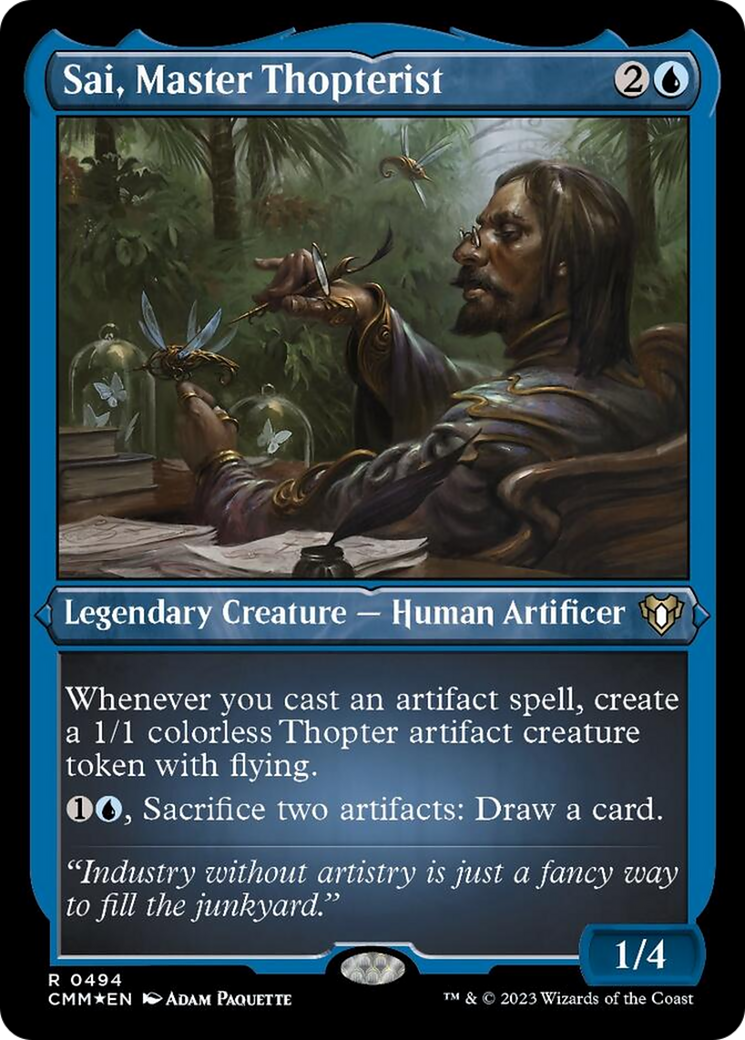 Sai, Master Thopterist (Foil Etched) [Commander Masters] | Mindsight Gaming