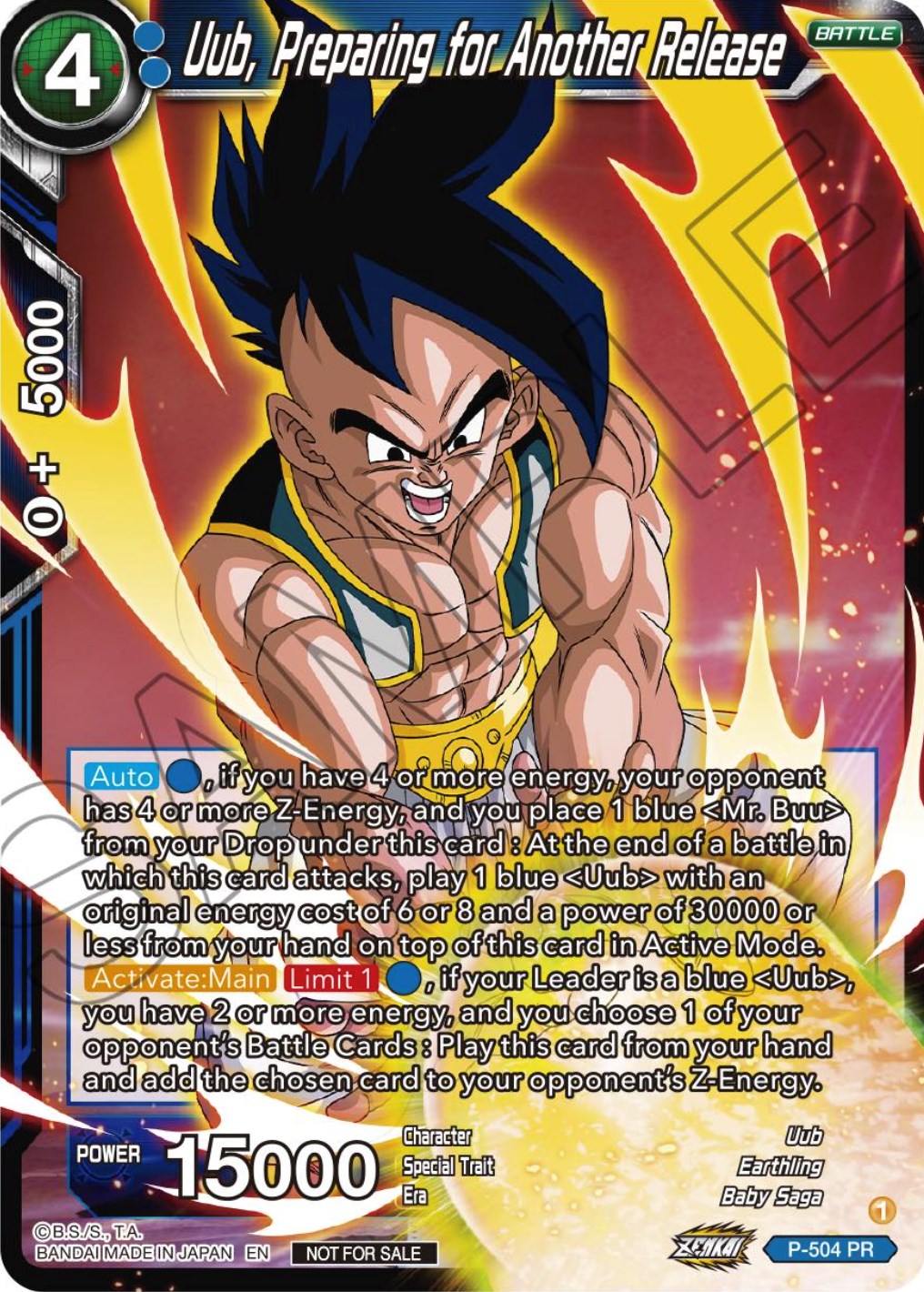 Uub, Preparing for Another Release (Zenkai Series Tournament Pack Vol.4) (P-504) [Tournament Promotion Cards] | Mindsight Gaming