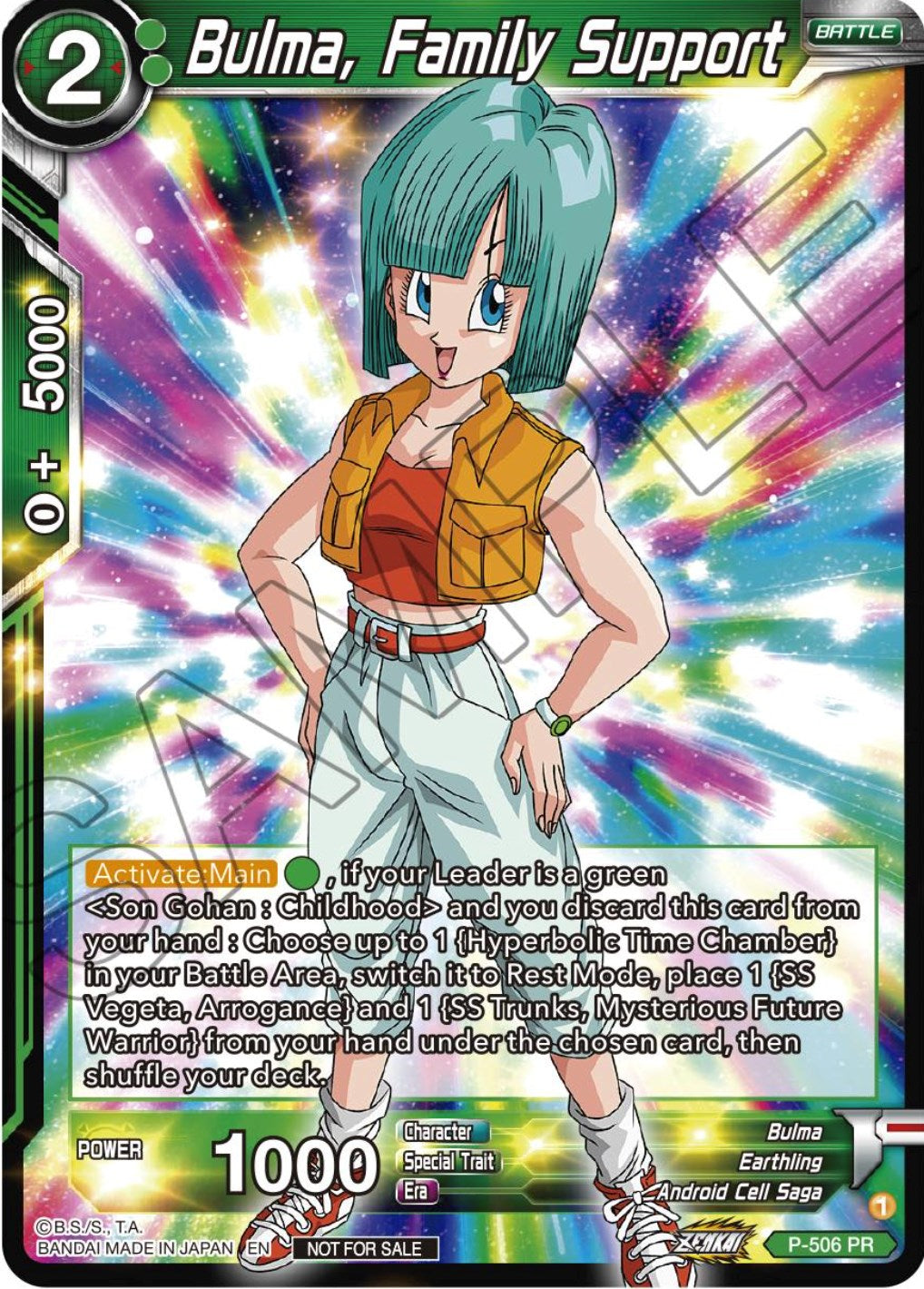 Bulma, Family Support (Zenkai Series Tournament Pack Vol.4) (P-506) [Tournament Promotion Cards] | Mindsight Gaming