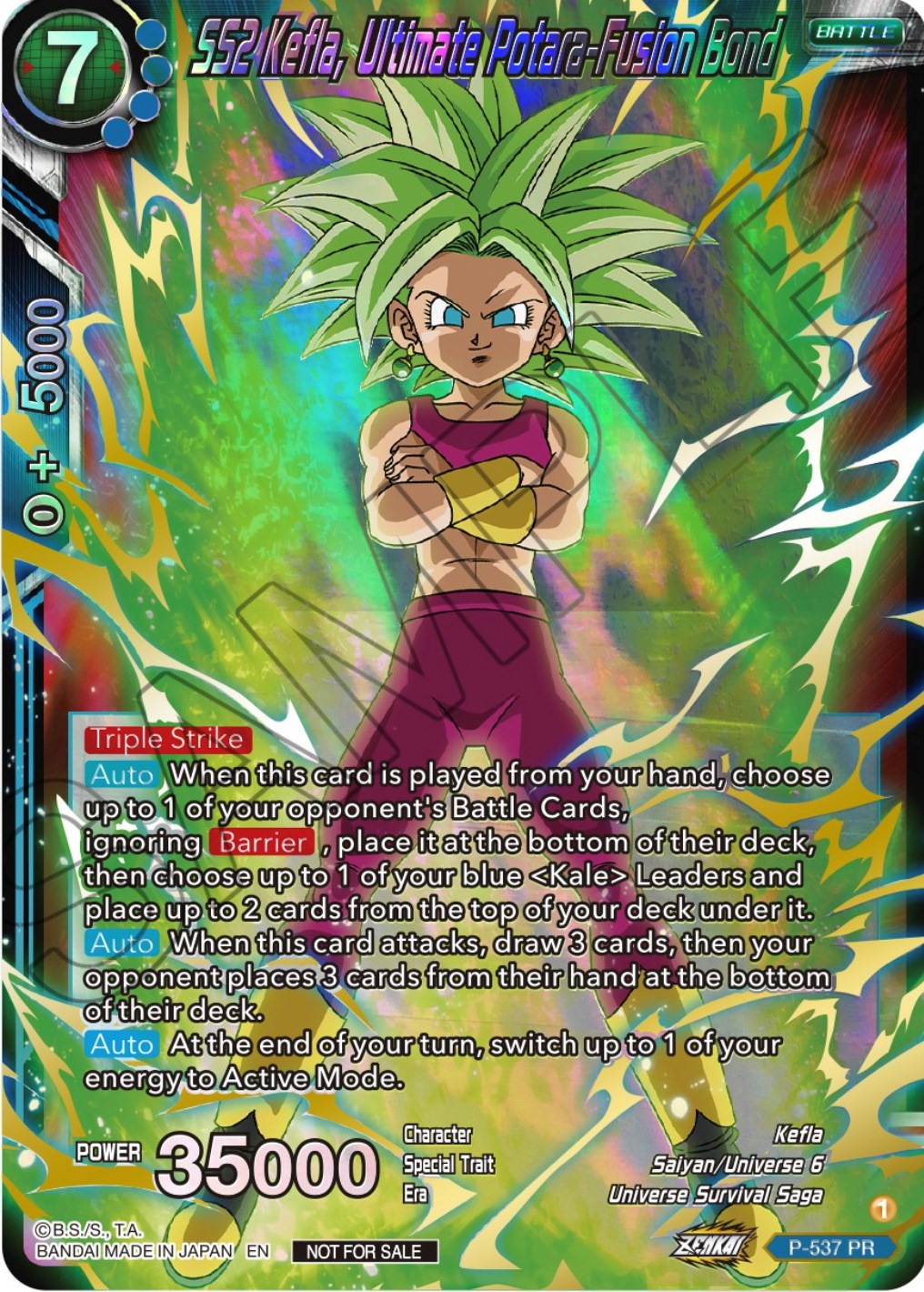 SS2 Kefla, Ultimate Potara-Fusion Bond (Championship Selection Pack 2023 Vol.2) (Gold-Stamped Shatterfoil) (P-537) [Tournament Promotion Cards] | Mindsight Gaming