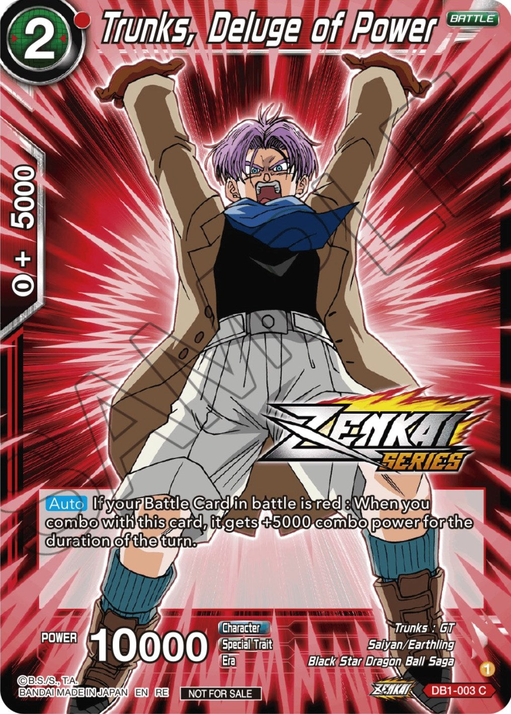 Trunks, Deluge of Power (Event Pack 12) (DB1-003) [Tournament Promotion Cards] | Mindsight Gaming