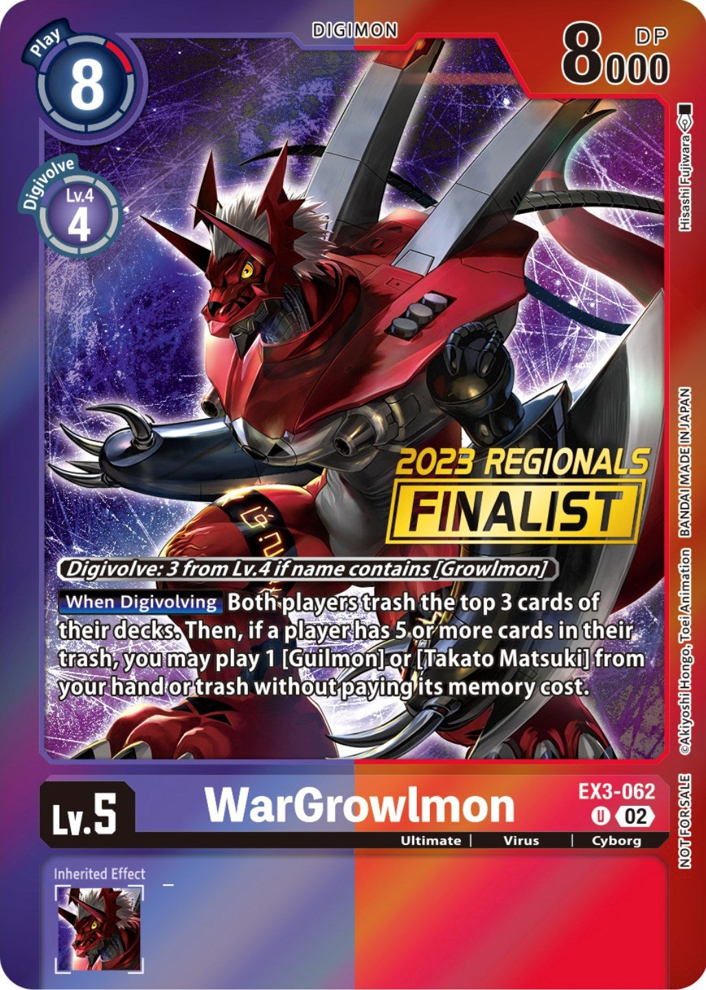 WarGrowlmon [EX3-062] (2023 Regionals Finalist) [Draconic Roar Promos] | Mindsight Gaming