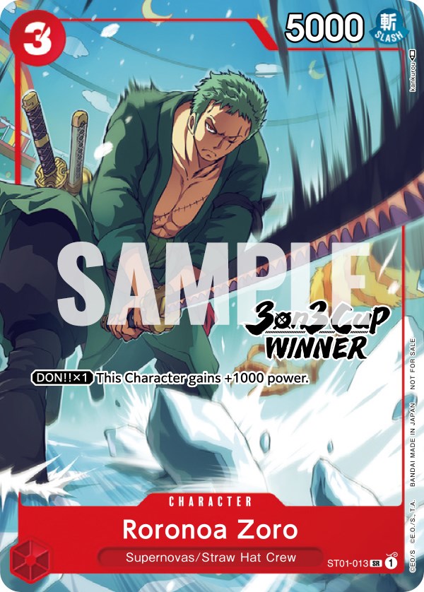 Roronoa Zoro (3-on-3 Cup) [Winner] [One Piece Promotion Cards] | Mindsight Gaming