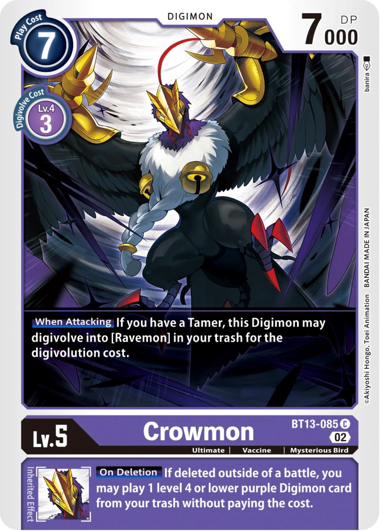 Crowmon [BT13-085] [Versus Royal Knights Booster] | Mindsight Gaming