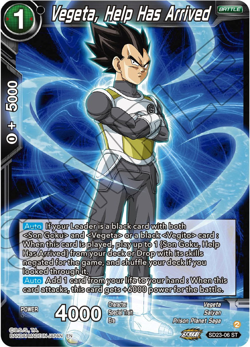 Vegeta, Help Has Arrived (SD23-06) [Critical Blow] | Mindsight Gaming