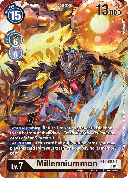 Millenniummon [BT2-083] (1-Year Anniversary Box Topper) [Promotional Cards] | Mindsight Gaming