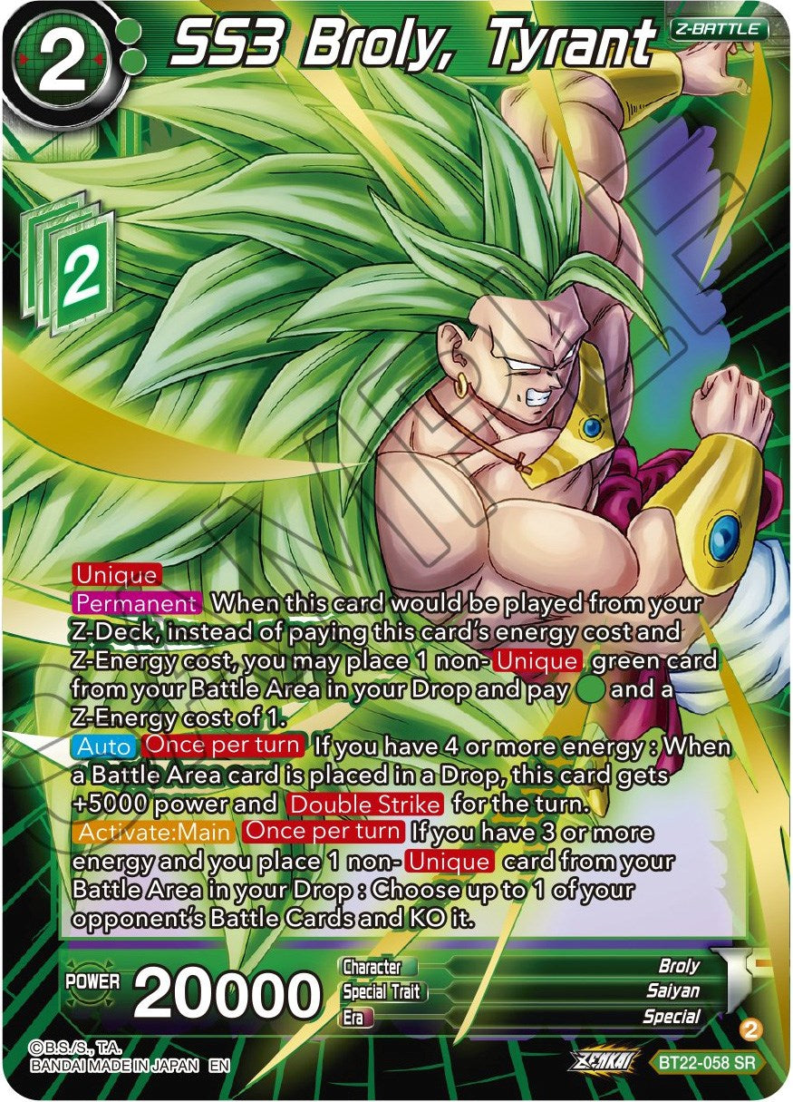 SS3 Broly, Tyrant (BT22-058) [Critical Blow] | Mindsight Gaming