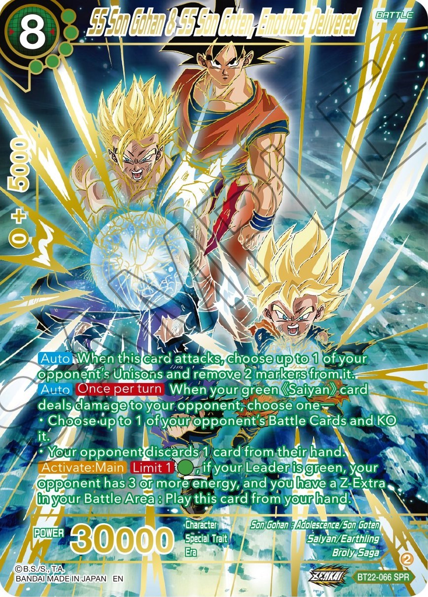 SS Son Gohan & SS Son Goten, Emotions Delivered (SPR) (BT22-066) [Critical Blow] | Mindsight Gaming