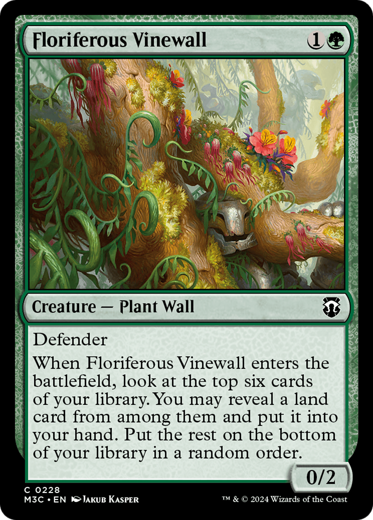 Floriferous Vinewall (Ripple Foil) [Modern Horizons 3 Commander] | Mindsight Gaming