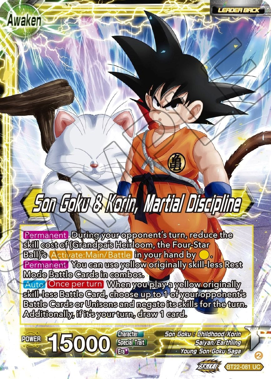 Son Goku // Son Goku & Korin, Martial Discipline (BT22-081) [Critical Blow] | Mindsight Gaming