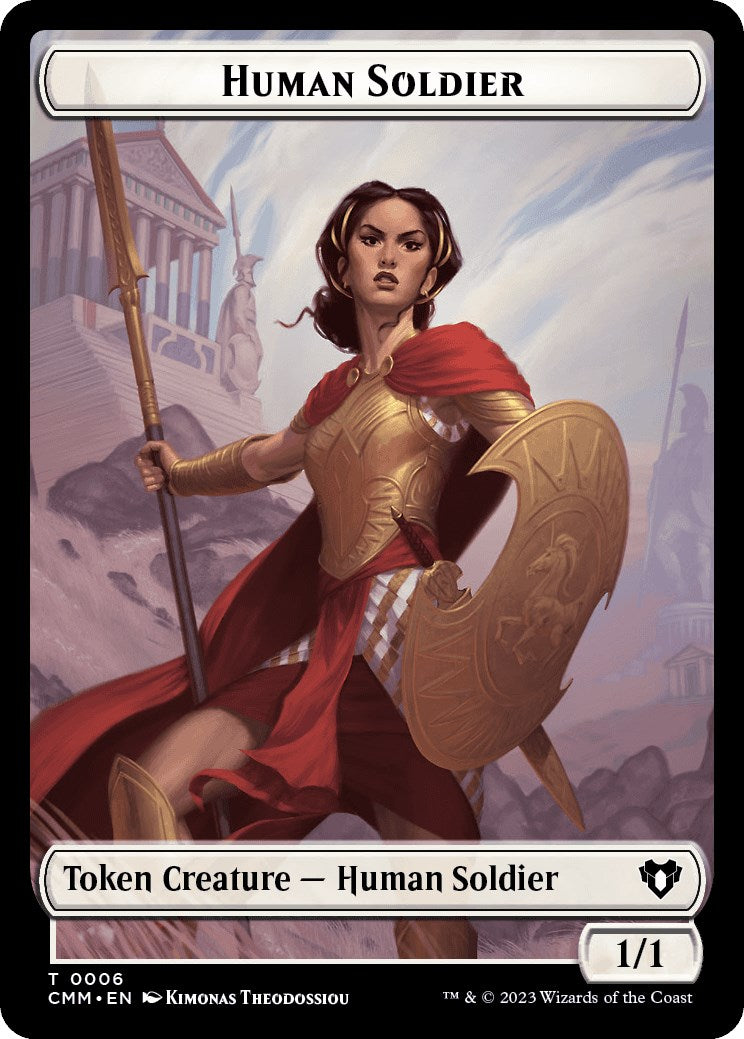 Human Soldier // Zombie (0013) Double-Sided Token [Commander Masters Tokens] | Mindsight Gaming