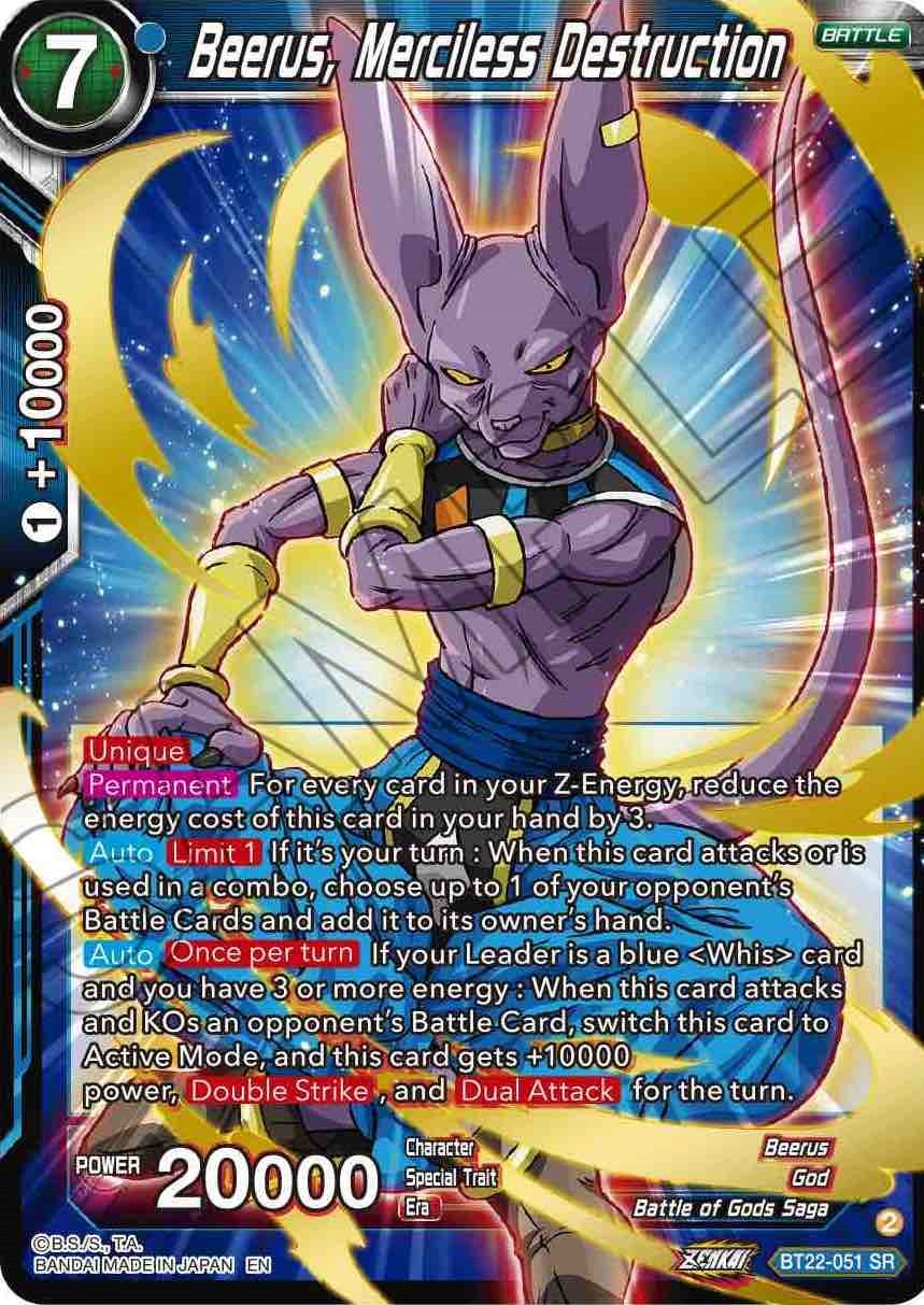 Beerus, Merciless Destruction (BT22-051) [Critical Blow] | Mindsight Gaming