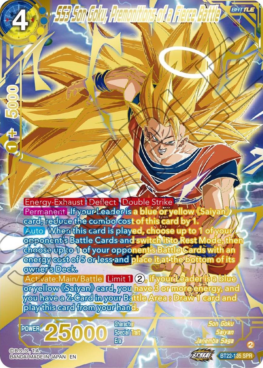 SS3 Son Goku, Premonitions of a Fierce Battle (SPR) (BT22-135) [Critical Blow] | Mindsight Gaming