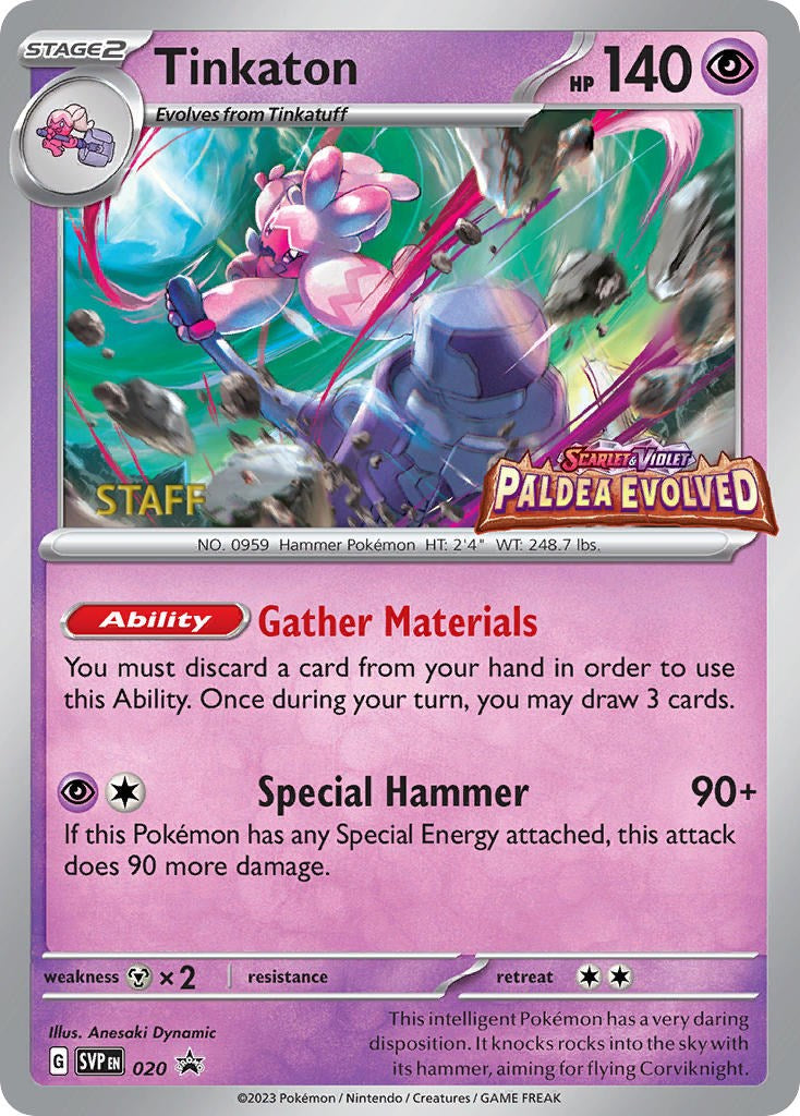 Tinkaton (020) (Staff Promo) [Scarlet & Violet: Black Star Promos] | Mindsight Gaming