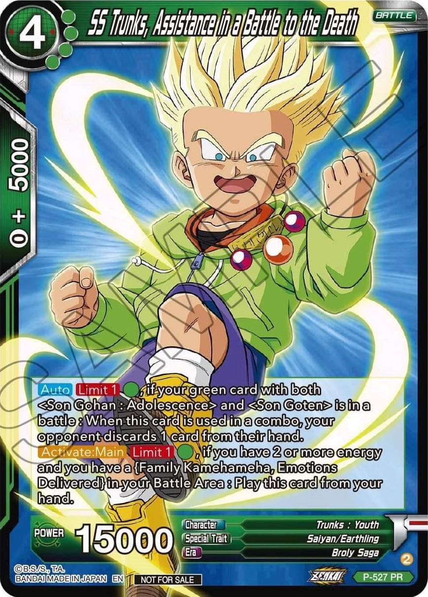 SS Trunks, Assistance in a Battle to the Death (Zenkai Series Tournament Pack Vol.5) (P-527) [Tournament Promotion Cards] | Mindsight Gaming