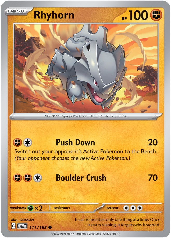 Rhyhorn (111/165) [Scarlet & Violet: 151] | Mindsight Gaming