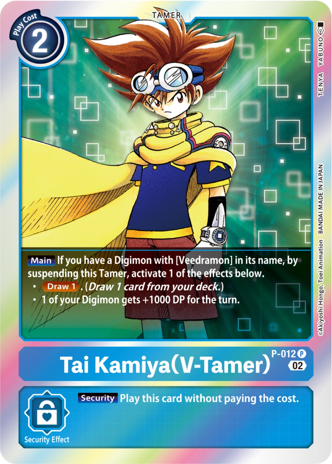 Tai Kamiya (V-Tamer) [P-012] (Resurgence Booster Reprint) [Resurgence Booster] | Mindsight Gaming