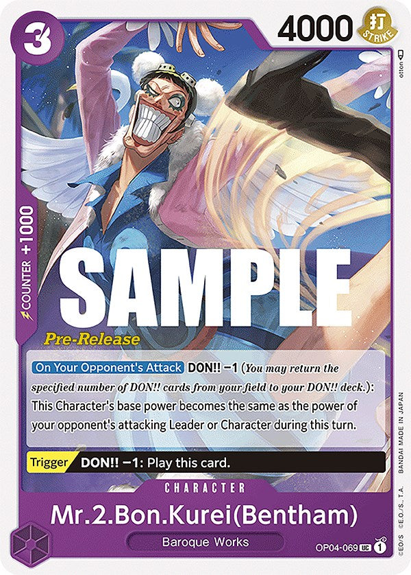 Mr.2.Bon.Kurei(Bentham) [Kingdoms of Intrigue Pre-Release Cards] | Mindsight Gaming