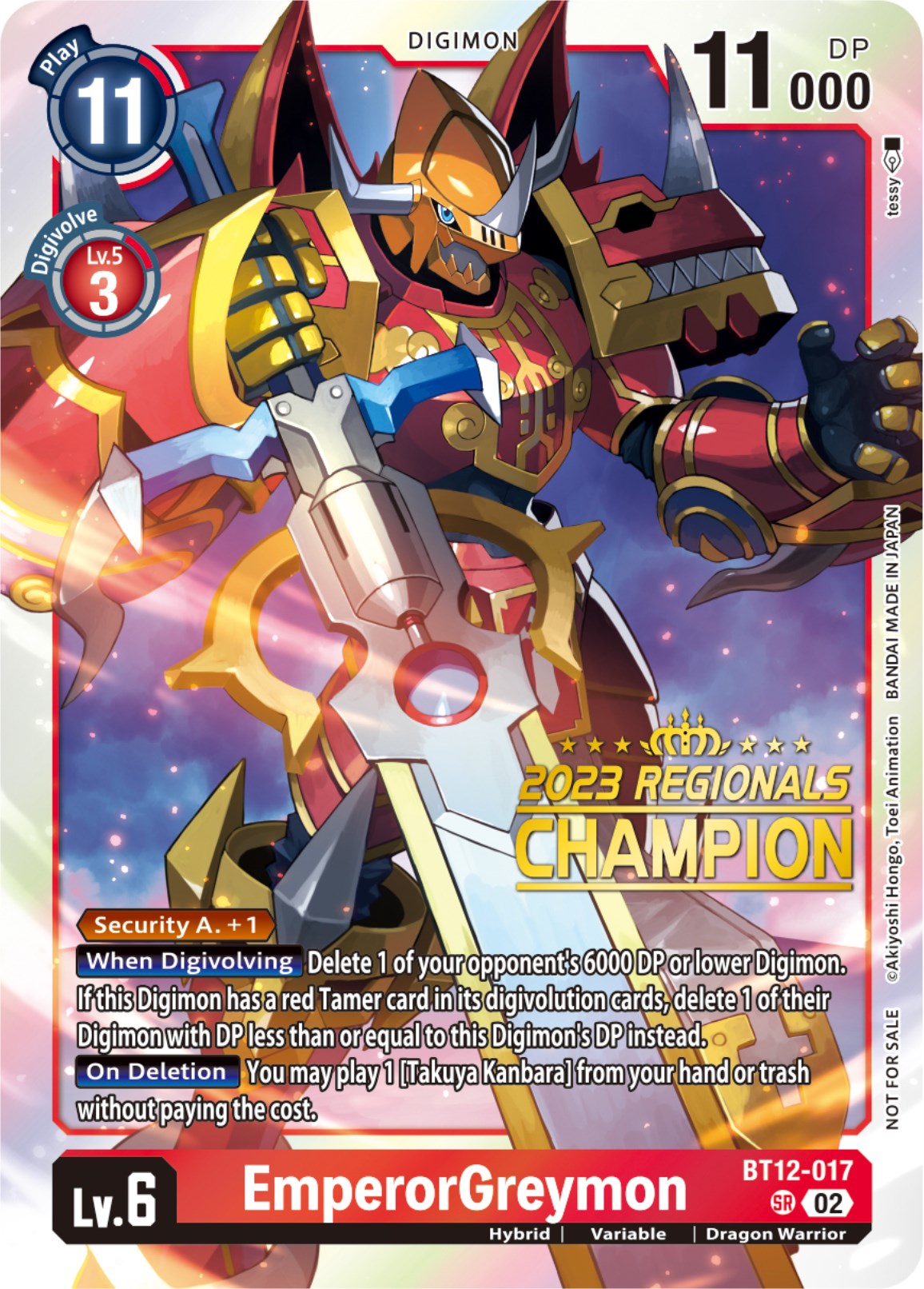 EmperorGreymon [BT12-017] (2023 Regionals Champion) [Across Time] | Mindsight Gaming