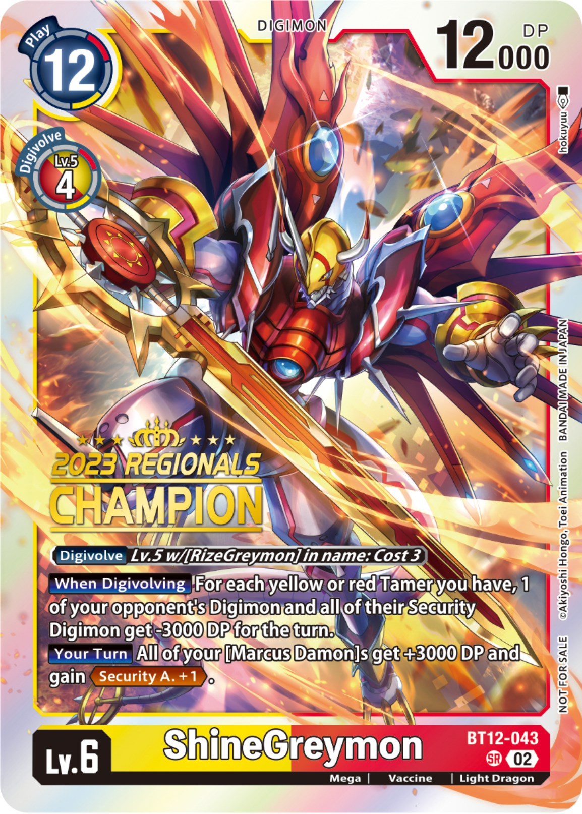 ShineGreymon [BT12-043] (2023 Regionals Champion) [Across Time] | Mindsight Gaming