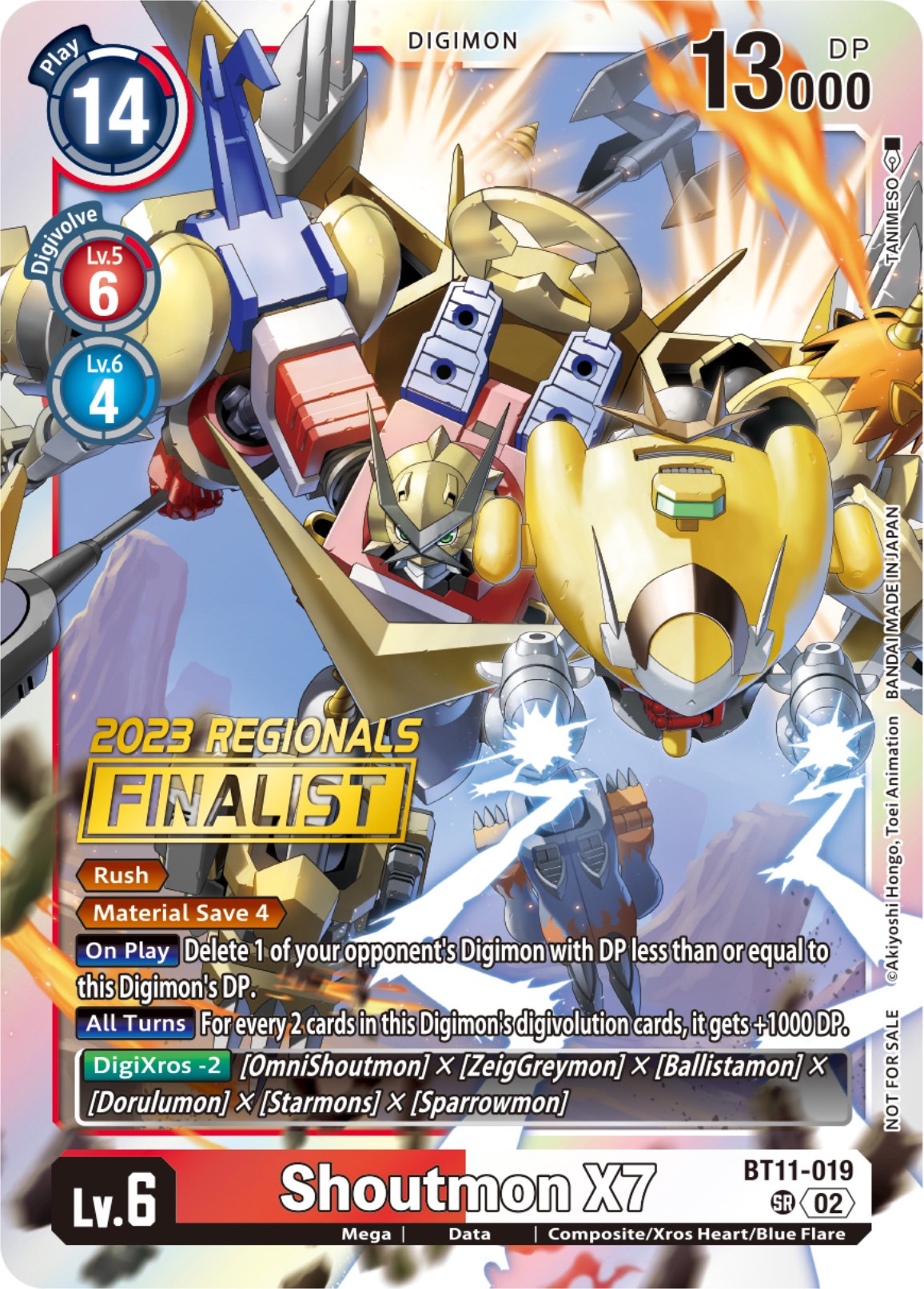 Shoutmon X7 [BT11-019] (2023 Regionals Finalist) [Dimensional Phase] | Mindsight Gaming