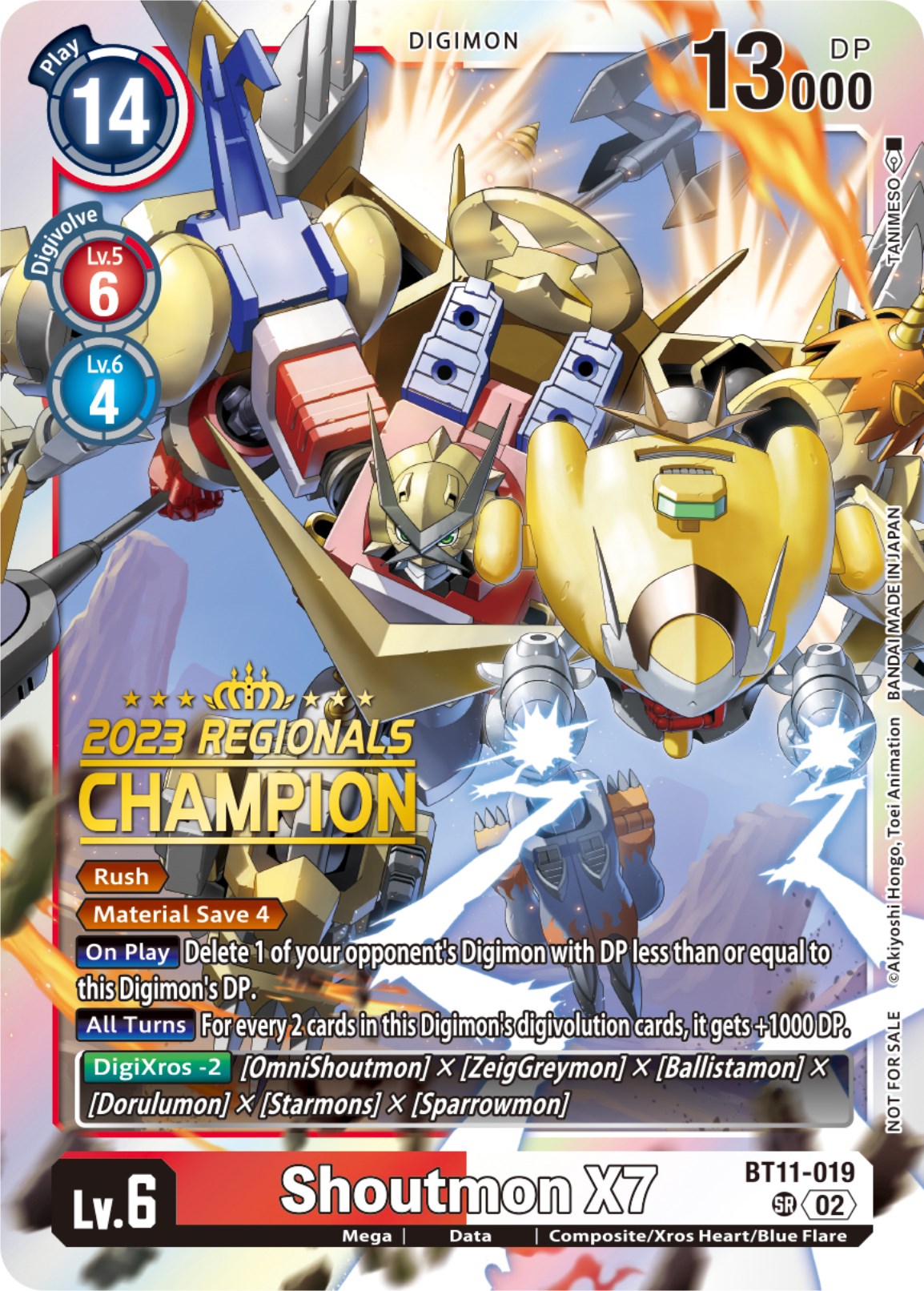 Shoutmon X7 [BT11-019] (2023 Regionals Champion) [Dimensional Phase] | Mindsight Gaming