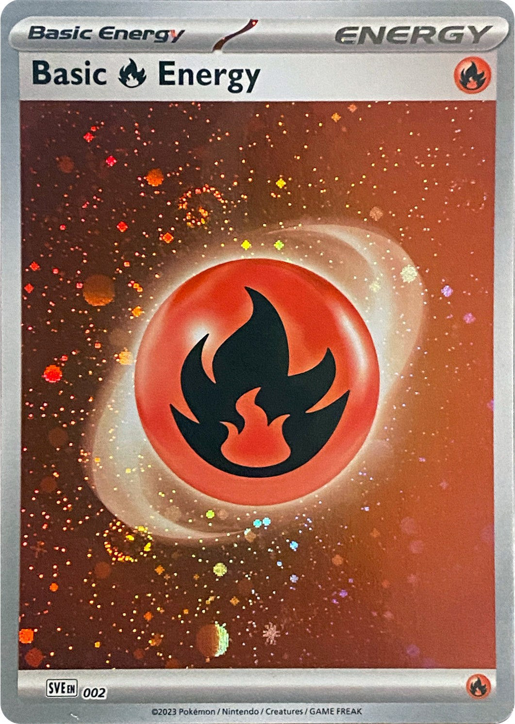 Basic Fire Energy (002) (Cosmos Holo) [Scarlet & Violet: Base Set] | Mindsight Gaming