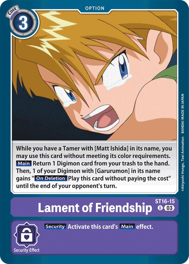 Lament of Friendship [ST16-15] [Starter Deck: Wolf of Friendship] | Mindsight Gaming