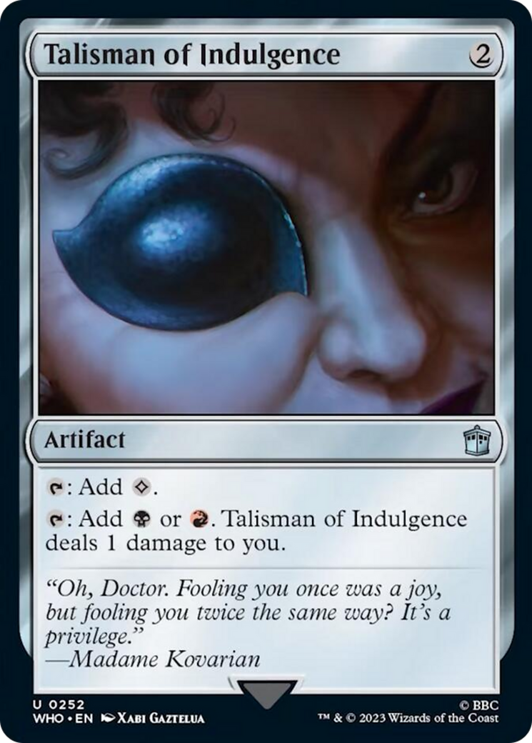 Talisman of Indulgence [Doctor Who] | Mindsight Gaming