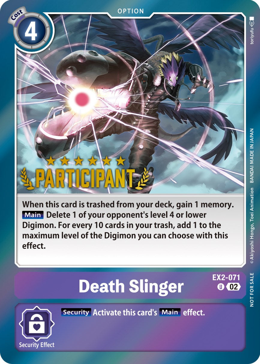 Death Slinger [EX2-071] (Digimon 3-On-3 November 2023 Participation) [Digital Hazard] | Mindsight Gaming