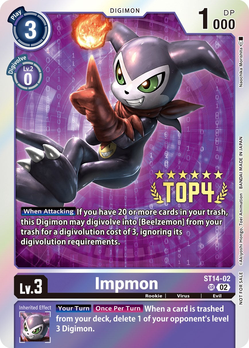 Impmon [ST14-02] (Digimon 3-On-3 November 2023 Top 4) [Starter Deck: Beelzemon Advanced Deck Set] | Mindsight Gaming