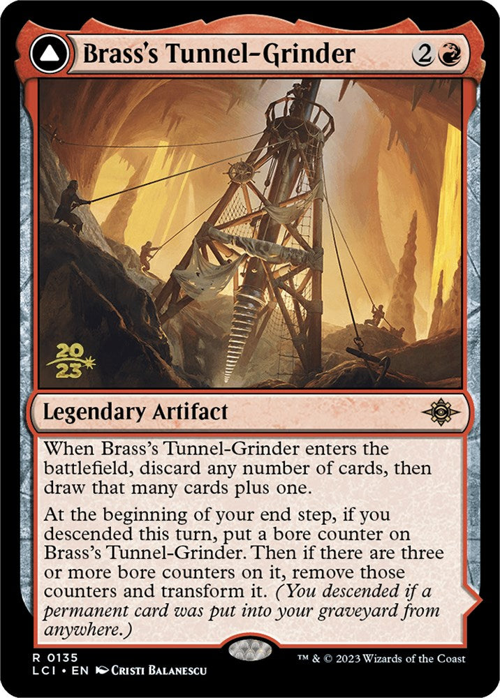 Brass's Tunnel-Grinder // Tecutlan, the Searing Rift [The Lost Caverns of Ixalan Prerelease Cards] | Mindsight Gaming