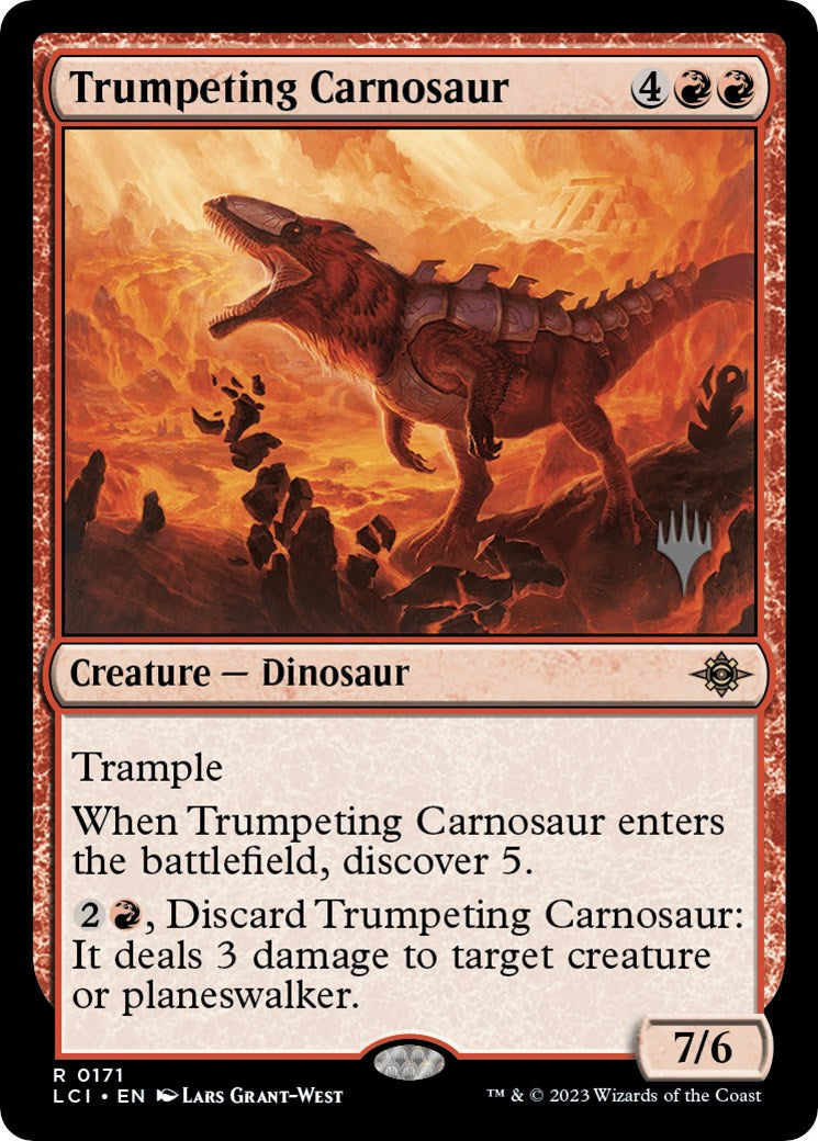 Trumpeting Carnosaur (Promo Pack) [The Lost Caverns of Ixalan Promos] | Mindsight Gaming