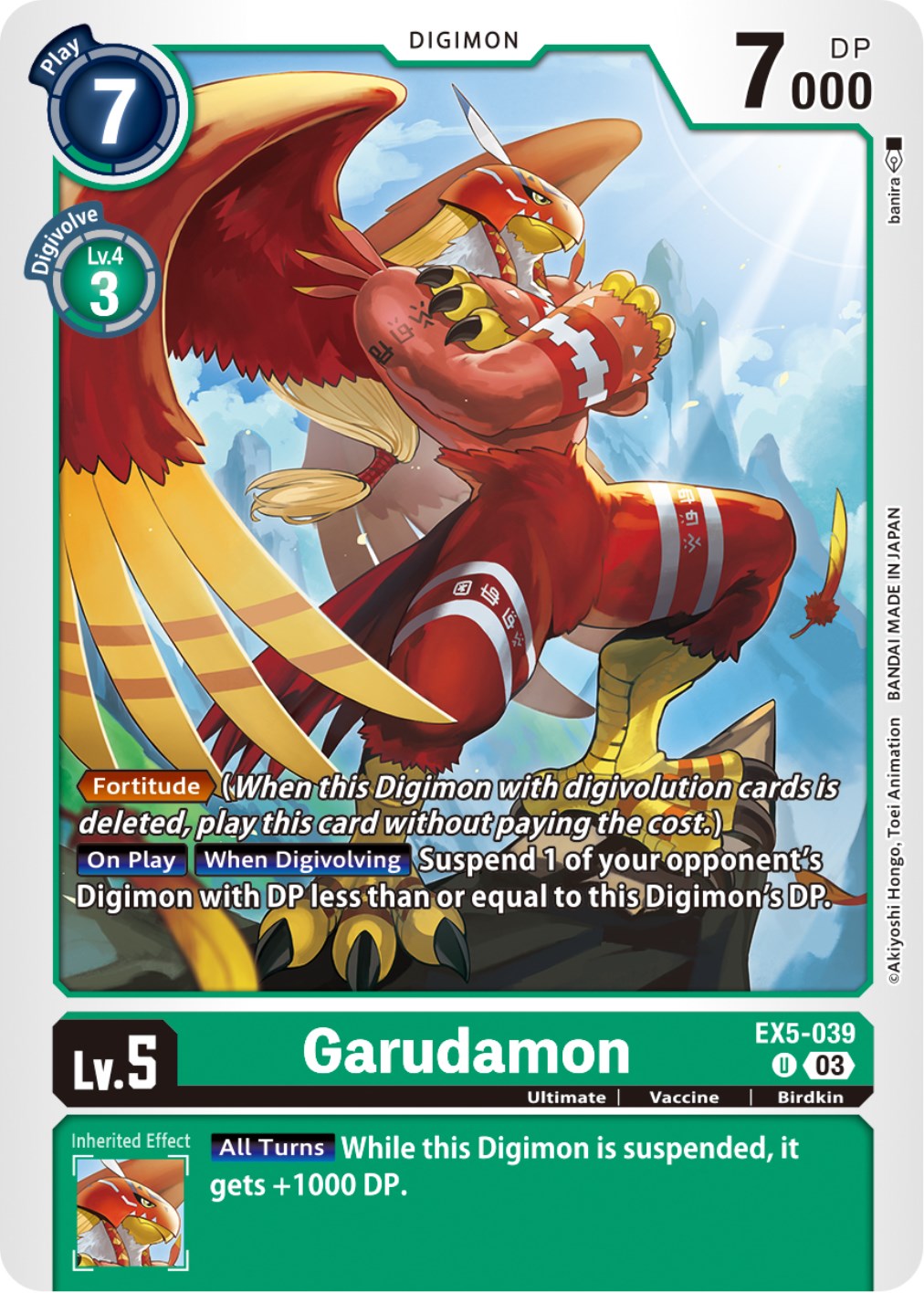 Garudamon [EX5-039] [Animal Colosseum] | Mindsight Gaming