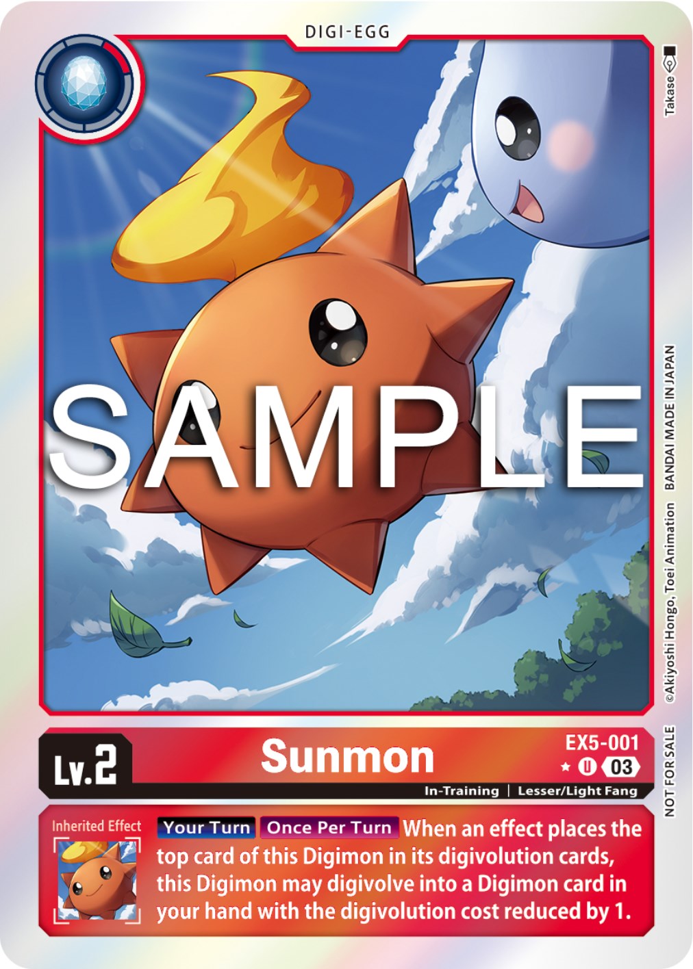 Sunmon [EX5-001] (Animal Colosseum Box Promotion Pack) [Animal Colosseum] | Mindsight Gaming