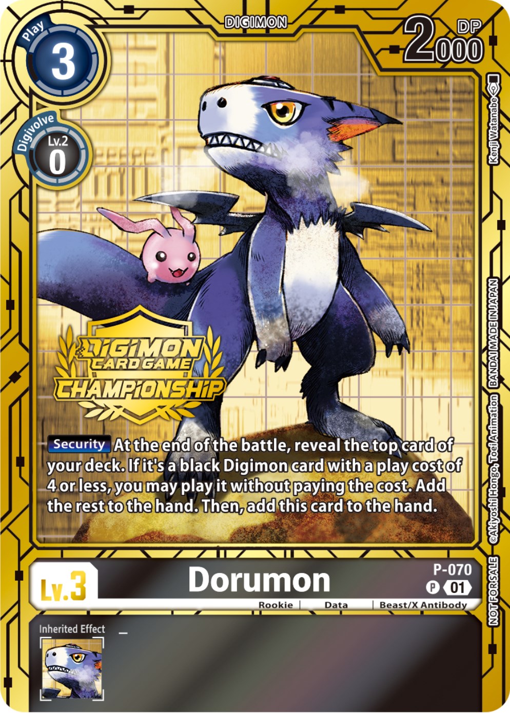 Dorumon [P-070] (Championship 2023 Gold Card Set) [Promotional Cards] | Mindsight Gaming