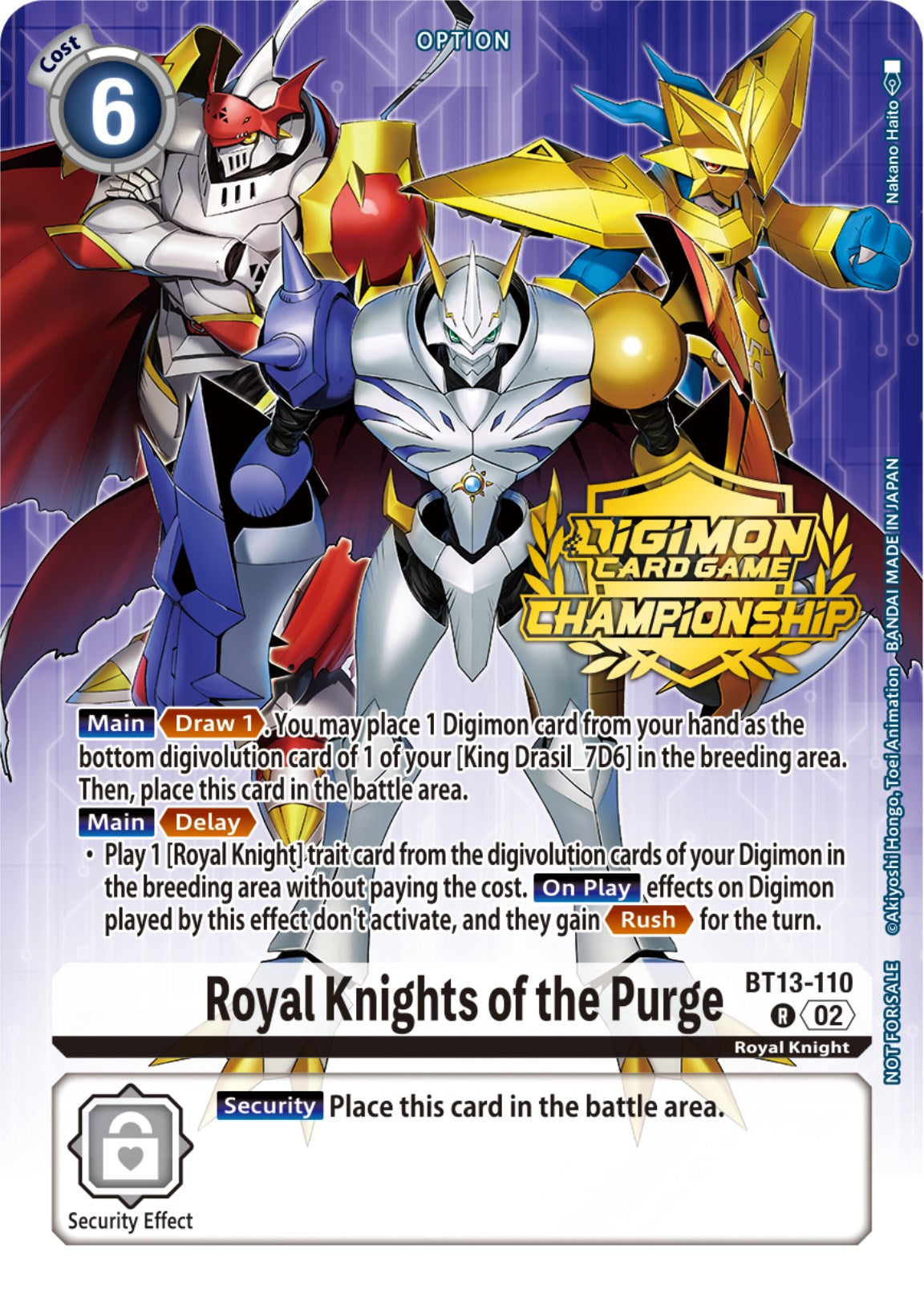 Royal Knights of the Purge [BT13-110] (Championship 2023 Tamers Pack) [Versus Royal Knights Promos] | Mindsight Gaming