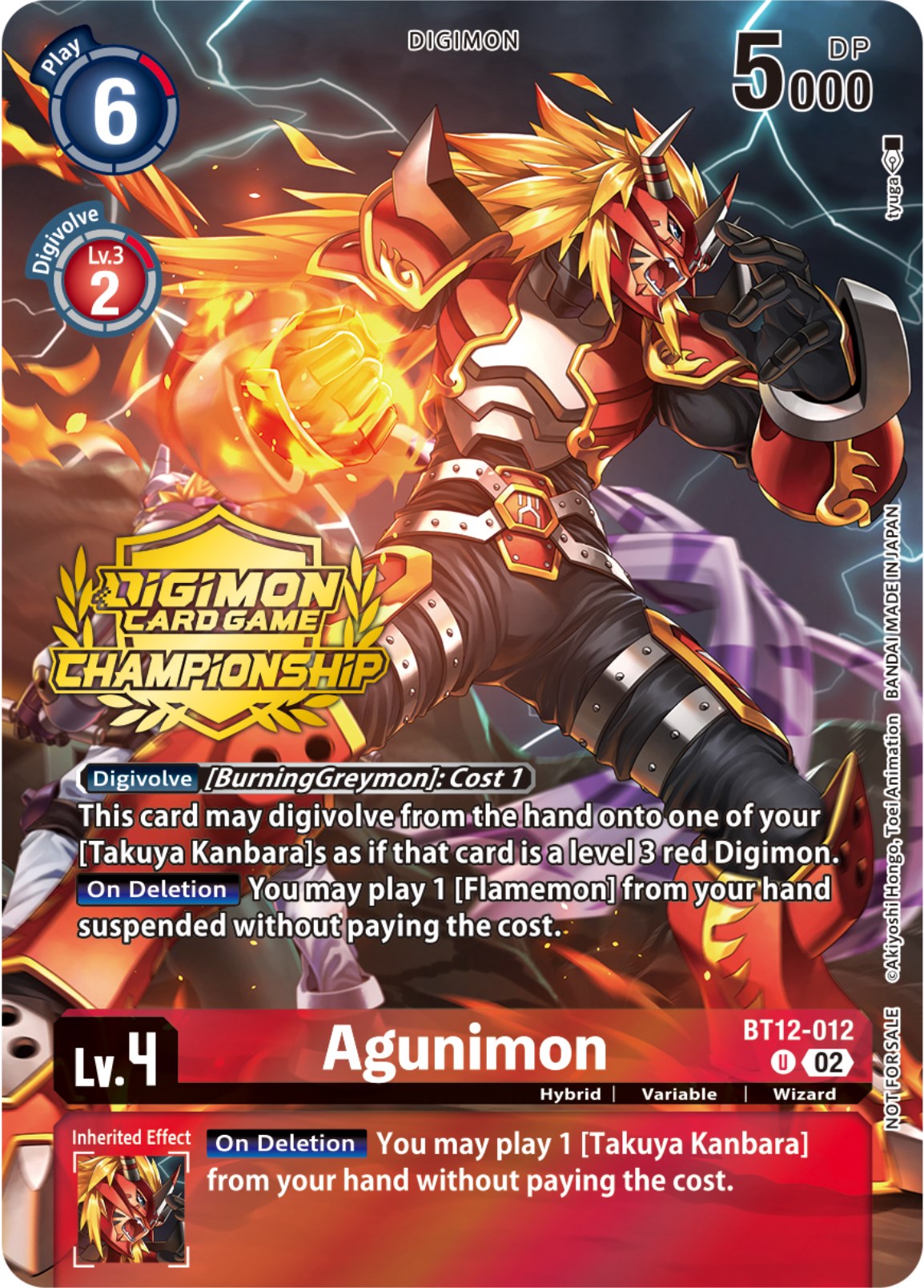 Agunimon [BT12-012] (Championship 2023 Tamers Pack) [Across Time Promos] | Mindsight Gaming