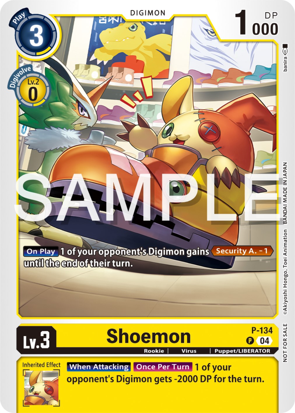 Shoemon [P-134] (Digimon Liberator Promotion Pack) [Promotional Cards] | Mindsight Gaming